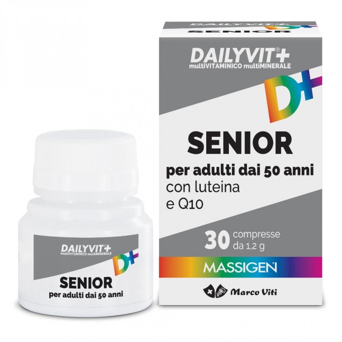 Massigen Dailyvit+ Senior 30 Compresse - Integratore multivitaminico e multiminerale per adulti dai 50 in su