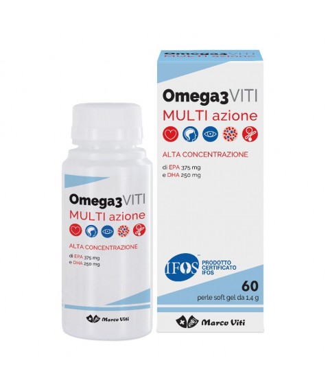 Omega 3 Viti Multi Azione 60 Perle - Integratore alimentare che contribuisce alla normale funzione cardiaca