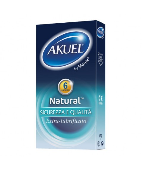 Akuel by Manix Natural b 6 Pezzi - Preservativo extra-lubrificato