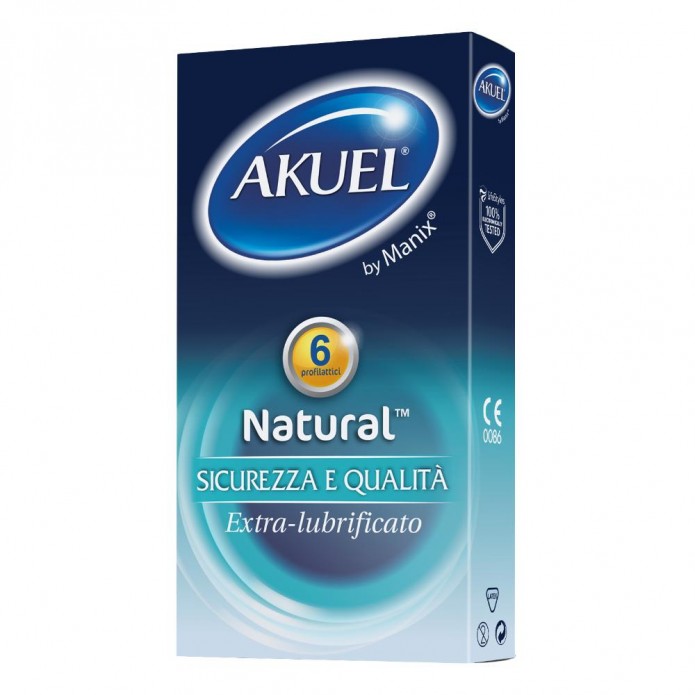 Akuel by Manix Natural b 6 Pezzi - Preservativo extra-lubrificato