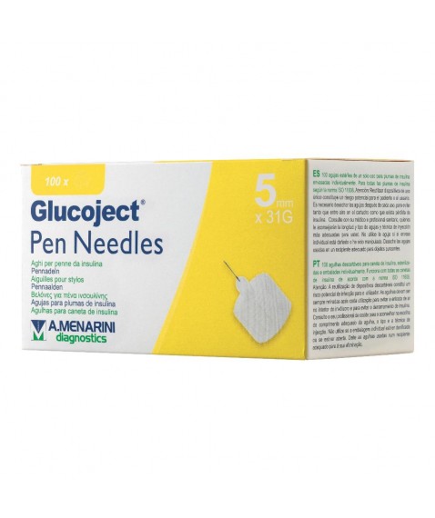 GLUCOJECT PEN NEEDL 5MM G31 100P