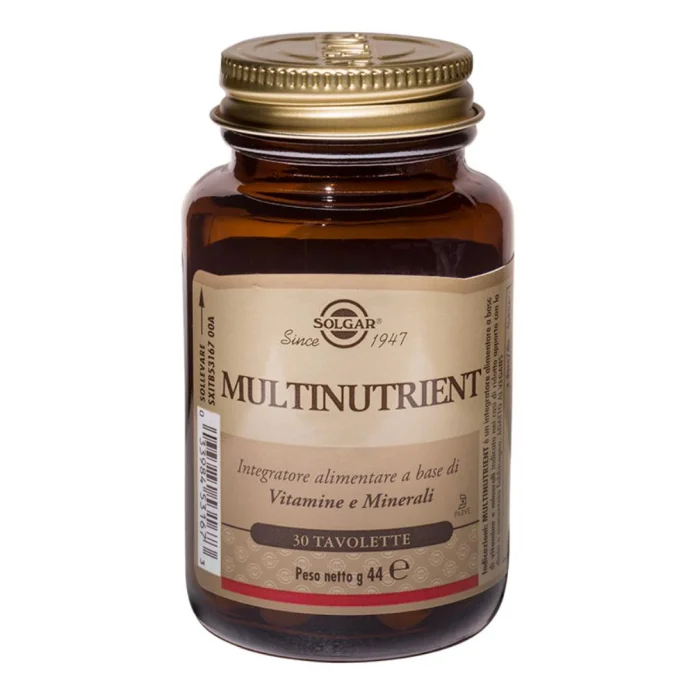 Solgar Multinutrient 30 Tavolette - Integratore alimentare a base di vitamine e minerali adatto anche ai vegani