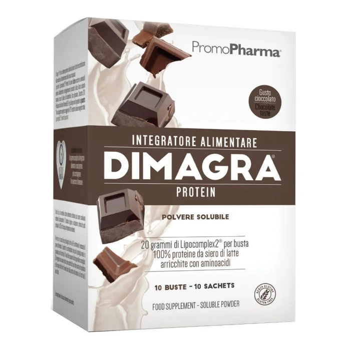 Dimagra Protein Cioccolato 10 Buste PromoPharma - Integratore Alimentare