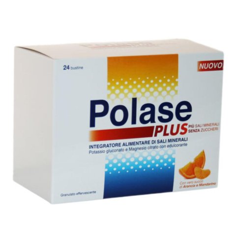 Polase Plus 24 Buste Effervescenti Gusto Arancio e Mandarino - Integratore alimentare di sali minerali Polase Plus 24 Buste Effervescenti Gusto Arancio e Mandarino - Integratore alimentare di sali minerali