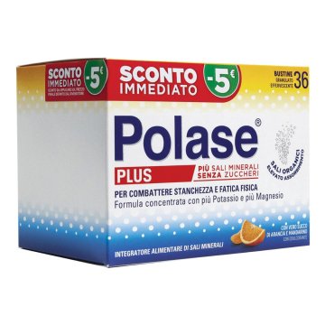Polase Plus 36 Bustine Effervescenti Gusto Arancio E Mandarino - Integratore alimentare per combattere stanchezza e fatica fisica
