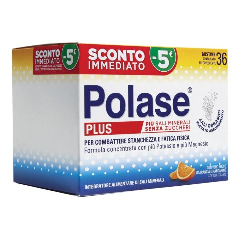 Polase Plus 36 Bustine Effervescenti Gusto Arancio E Mandarino - Integratore alimentare per combattere stanchezza e fatica fisica Polase Plus 36 Bustine Effervescenti Gusto Arancio E Mandarino - Integratore alimentare per combattere stanchezza e fatica fisica