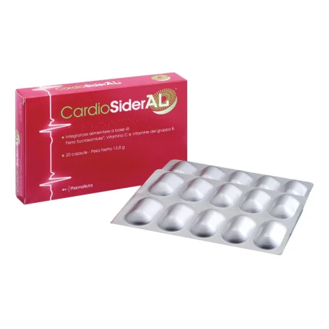 Cardiosideral 20 Capsule - Integratore a Base di Ferro Sucrosomiale, Vitamina C e Vitamine Del Gruppo B Cardiosideral 20 Capsule - Integratore a Base di Ferro Sucrosomiale, Vitamina C e Vitamine Del Gruppo B