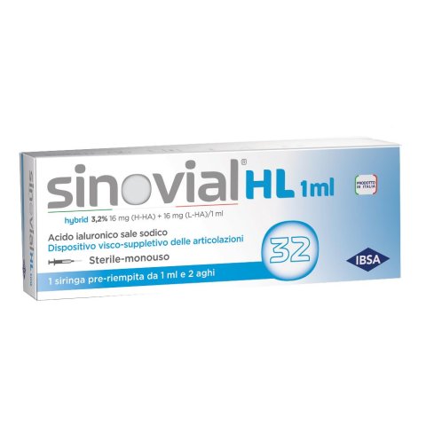 Sinovial hl-lo siringa 3,2% 1ml - Dispositivo per integrazione del liquido sinoviale Sinovial hl-lo siringa 3,2% 1ml - Dispositivo per integrazione del liquido sinoviale