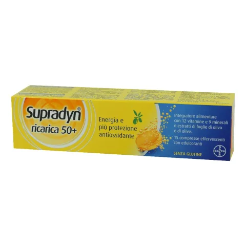 Supradyn&reg; Ricarica 50+ 15 Compresse Effervescenti - Integratore vitamine e minerali per il benessere e la vitalit&agrave; degli over 50