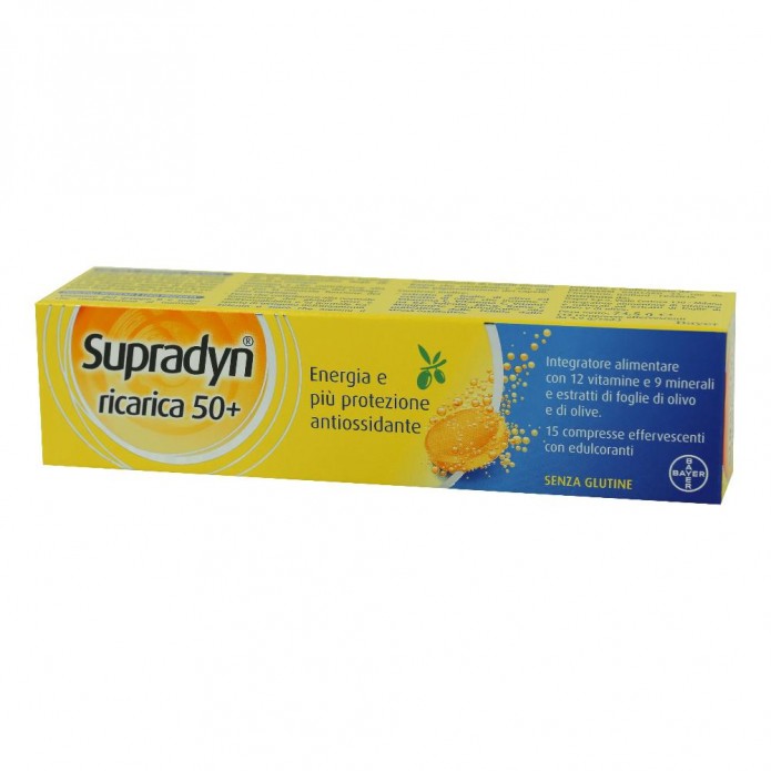 Supradyn® Ricarica 50+ 15 Compresse Effervescenti - Integratore vitamine e minerali per il benessere e la vitalità degli over 50