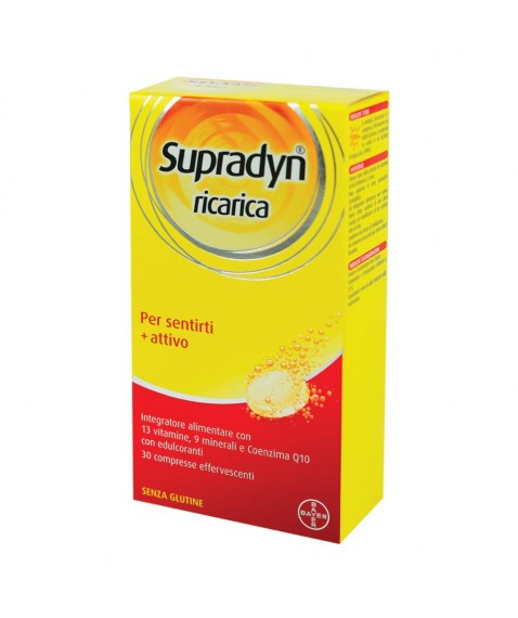 Supradyn Ricarica 30 Compresse Effervescenti -  Integratore vitamine e sali minerali per ricaricare l'organismo e ritrovare l'energia persa