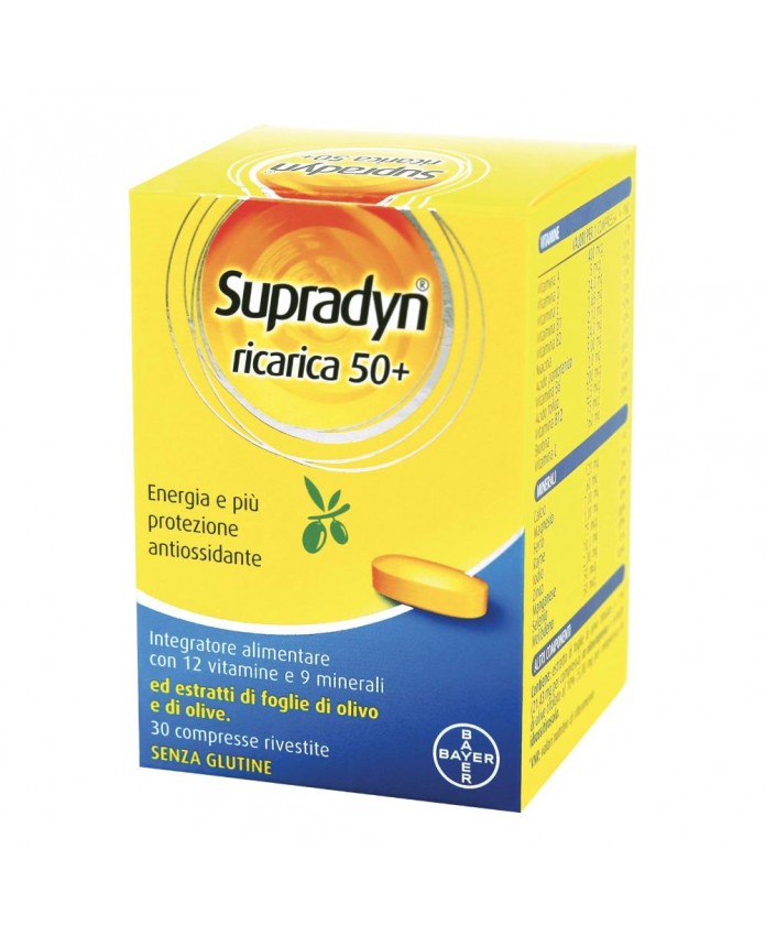 Supradyn Ricarica 50+ 30 Compresse Rivestite - Integratore vitamine e minerali per il benessere e la vitalità degli over 50