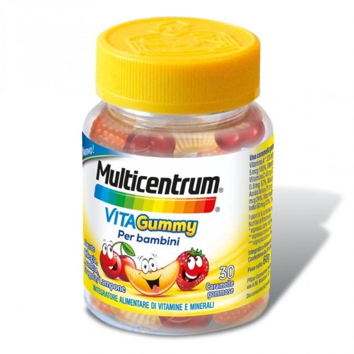 Multicentrum VitaGummy 30 Caramelle Gommose - Integratore alimentare di vitamine e minerali per bambini