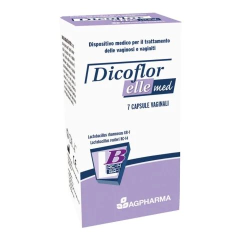Dicoflor Elle Med 7 Capsule Vaginali per il Trattamento di Vaginosi e Vaginiti