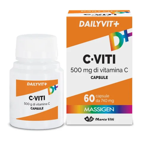 Massigen C Viti 500 mg di Vitamina C 60 Capsule - Integratore alimentare Massigen C Viti 500 mg di Vitamina C 60 Capsule - Integratore alimentare