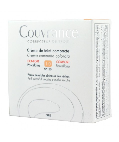 Avène Couvrance Crema Compatta Colorata 1.0 Porcellana Effetto Comfort Pelli Secche 10 gr