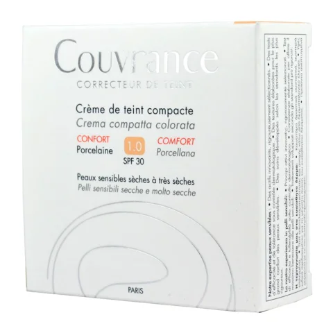 Av&egrave;ne Couvrance Crema Compatta Colorata 1.0 Porcellana Effetto Comfort Pelli Secche 10 gr