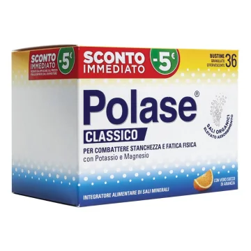 Polase 36 Buste Effervescenti Gusto Arancia - Integratore alimentare per combattere stanchezza e fatica fisica