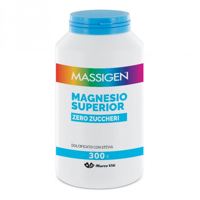 Massigen Magnesio Superior Zero Zuccheri 300 gr in Polvere - Integratore alimentare per ripristinare il livello essenziale di sali minerali necessari al metabolismo del corpo