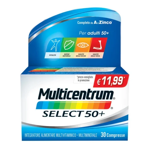 Multicentrum Select 50+ Vitamine e Minerali Completo 30 Compresse Multicentrum Select 50+ Vitamine e Minerali Completo 30 Compresse