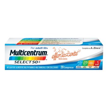 Multicentrum Select 50+ 20 Compresse Effervescenti Gusto Arancia - Integratore Multivitaminico