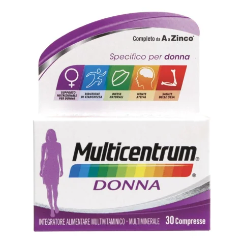 Multicentrum Donna 30 Compresse - Integratore multivitaminico e multiminerale per donne Multicentrum Donna 30 Compresse - Integratore multivitaminico e multiminerale per donne