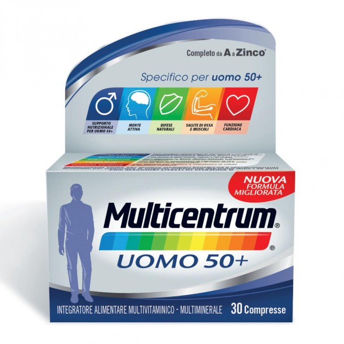 Multicentrum Uomo 50+ 30 Compresse - Integratore di vitamine