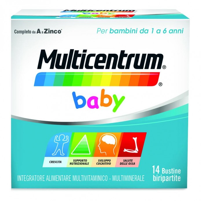 Multicentrum Baby 14 Bustine Effervescenti - Integratore alimentare multivitaminico e multiminerale
