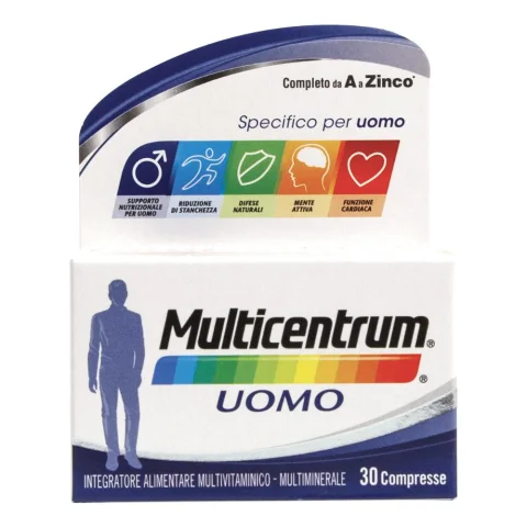 Multicentrum Uomo 30 Compresse - Integratore alimentare multivitaminico Multicentrum Uomo 30 Compresse - Integratore alimentare multivitaminico