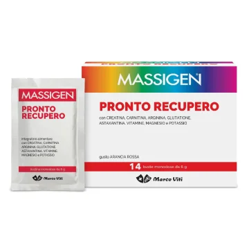 Massigen Pronto Recupero 14 Bustine da 6 gr - Integratore alimentare utile in caso di convalescenza spossatezza cambi di stagione
