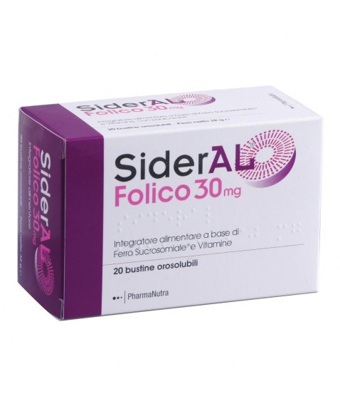 Sideral Folico 30 mg 20 Stick Pharmanutra -Integratore Per La Carenza di Ferro