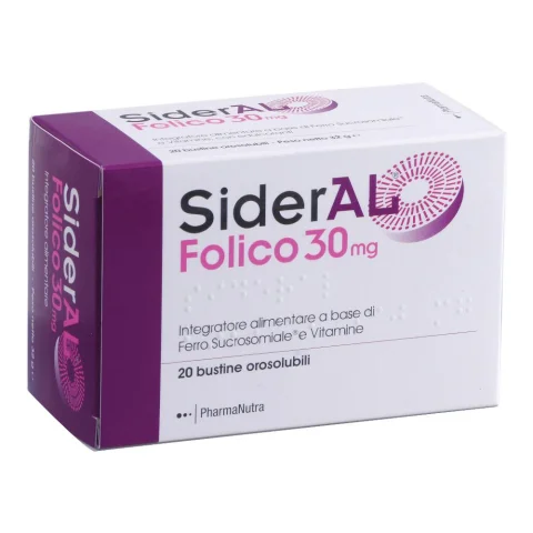 Sideral Folico 30 mg 20 Stick Pharmanutra -Integratore Per La Carenza di Ferro
