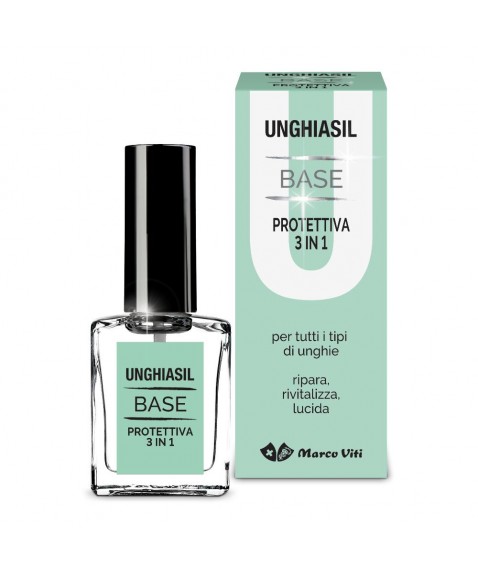 Unghiasil Base Protettiva 3 in 1 per Unghie 10 ml - Trattamento multifunzione