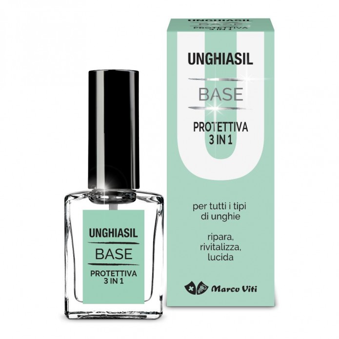 Unghiasil Base Protettiva 3 in 1 per Unghie 10 ml - Trattamento multifunzione