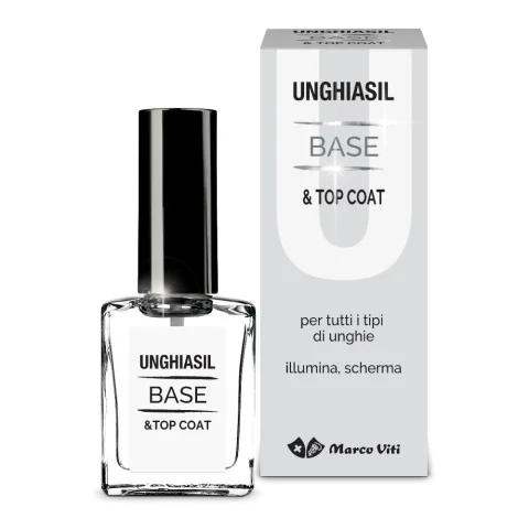 Unghiasil Marco Viti Base & Top Coat 10 ml - Protegge e sigilla il colore dello smalto per aumentarne la durata