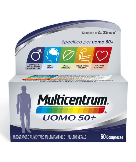 Multicentrum Uomo 50+ 60 compresse Integratore vitamine e sali minerali