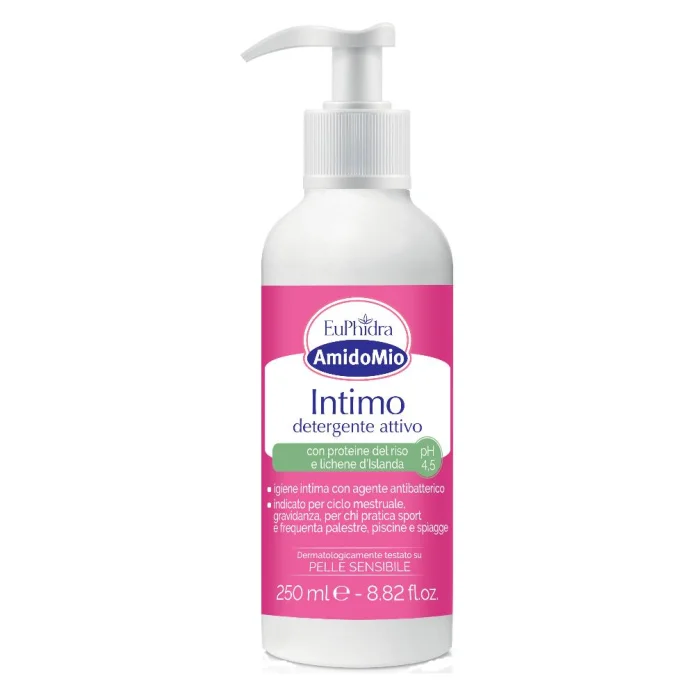 EuPhidra AmidoMio Detergente Intimo Attivo pH 4,5 250 ml - Detergente con agente antibatterico naturale