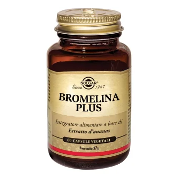 Solgar Bromelina Plus 60 Capsule Vegetali - Integratore alimentare a base di estratto di Ananas drenante Solgar Bromelina Plus 60 Capsule Vegetali - Integratore alimentare a base di estratto di Ananas drenante