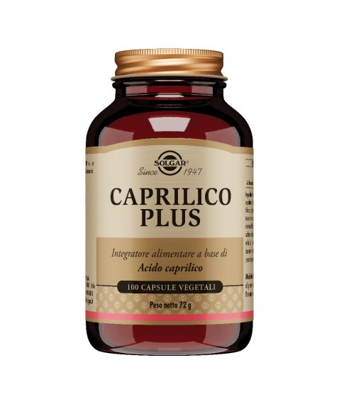 Solgar Caprilico Plus 100 Capsule Vegetali - Integratore alimentare a base di acido caprilico migliora e favorisce il riequilibrio della flora intestinale