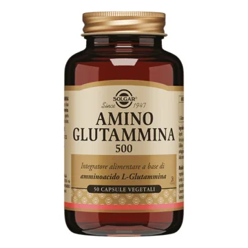 Solgar Amino Glutammina 500 50 Capsule Vegetali - Integratore alimentare per le cellule cerebrali