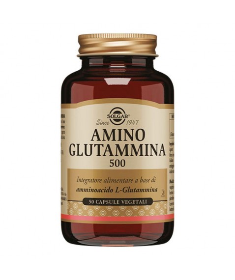 Solgar Amino Glutammina 500 50 Capsule Vegetali - Integratore alimentare per le cellule cerebrali