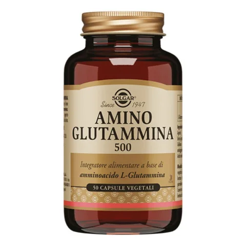 Solgar Amino Glutammina 500 50 Capsule Vegetali - Integratore alimentare per le cellule cerebrali