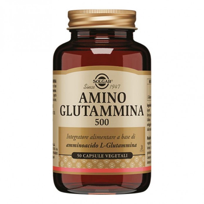 Solgar Amino Glutammina 500 50 Capsule Vegetali - Integratore alimentare per le cellule cerebrali