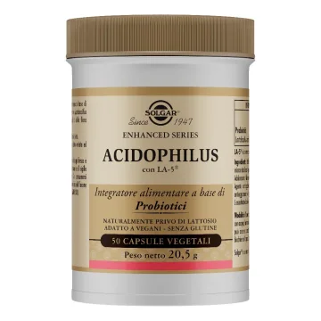 Solgar Acidophilus 50 Capsule Vegetali - Integratore alimentare a base di probiotici LA-5