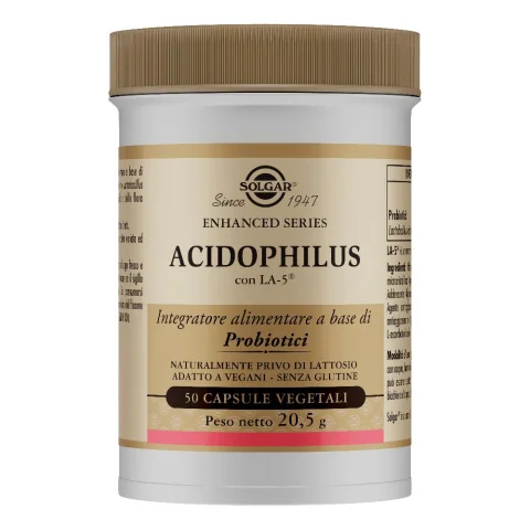 Solgar Acidophilus 50 Capsule Vegetali - Integratore alimentare a base di probiotici LA-5