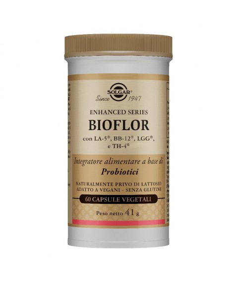 Solgar Bioflor 60 Capsule Vegetali - Integratore alimentare a base di probiotici  LA-5 BB-12 LGG e TH-4