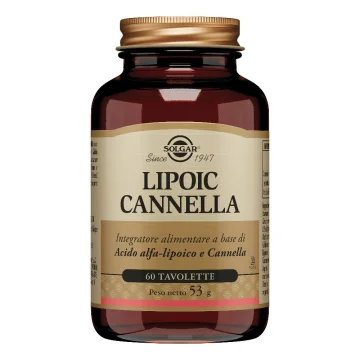 Solgar Lipoic Cannella 60 Tavolette - Integratore alimentare di supporto alla funzione digestiva e alla regolarit&agrave; del transito intestinale