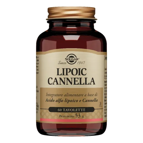 Solgar Lipoic Cannella 60 Tavolette - Integratore alimentare di supporto alla funzione digestiva e alla regolarità del transito intestinale Solgar Lipoic Cannella 60 Tavolette - Integratore alimentare di supporto alla funzione digestiva e alla regolarità del transito intestinale