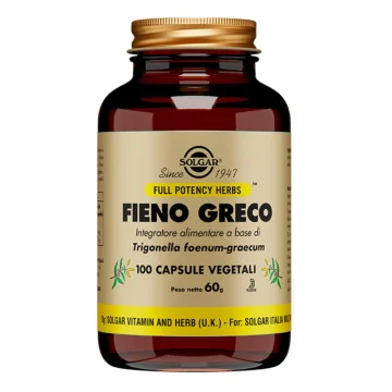 Solgar Fieno Greco 100 Capsule Vegetali - Integratore alimentare che supporta il metabolismo di carboidrati trigliceridi e colesterolo
