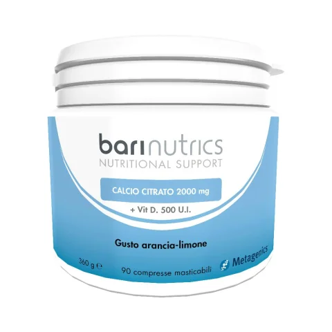 Barinutrics Calcio Agrumi 90 compresse masticabili Integratore per il benessere delle ossa